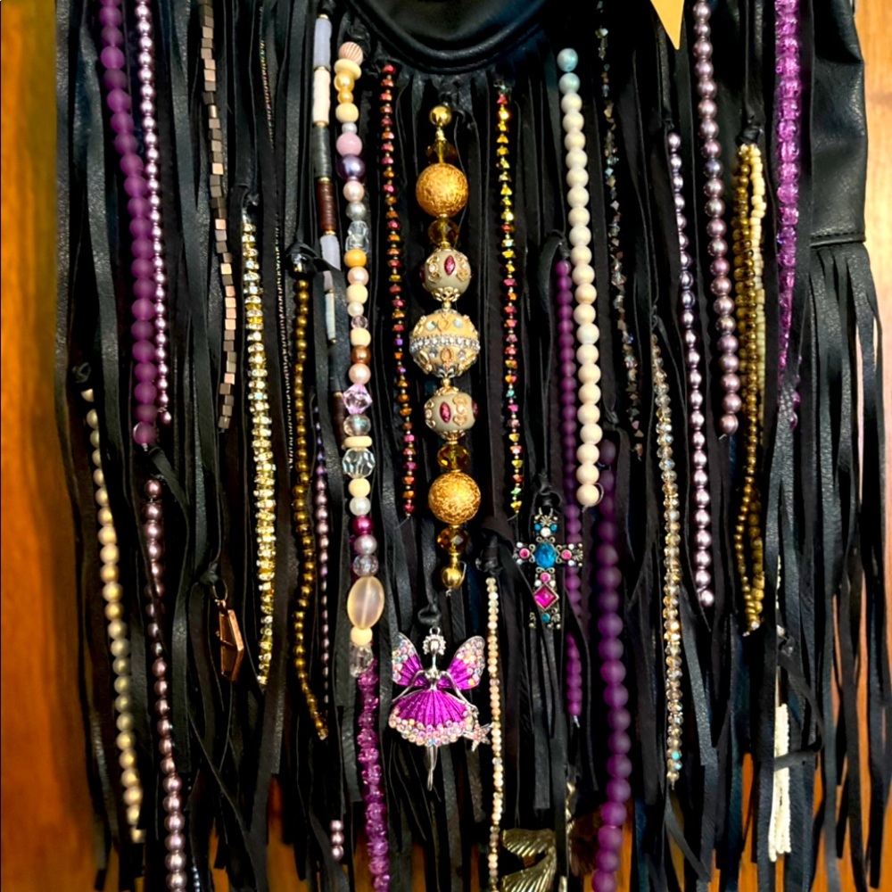“Purple Rain”- Hand/beaded Boho Shoulder Bag